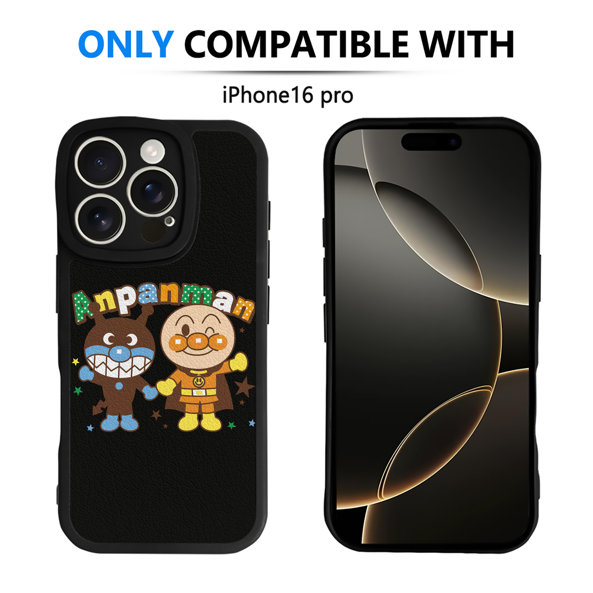 （画像用） アンパンマン Anpanman 【iPhone 16シリーズ対応】シリコンスマホケース（レザー調） 材質：シリコン